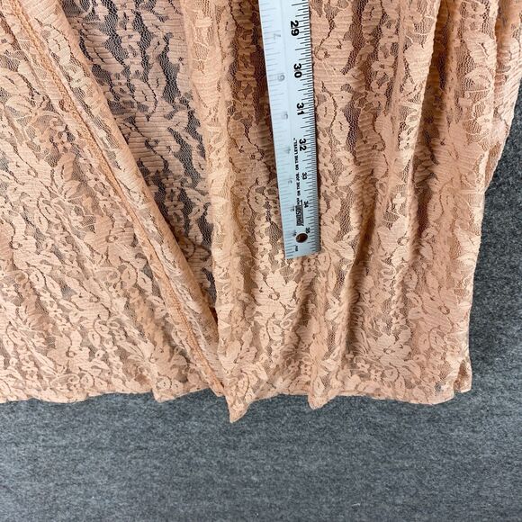 Lula Roe Top Women S Small Beige Floral Sheer Open Front 3/4 Sleeve Nylon Casual - Picture 8 of 9